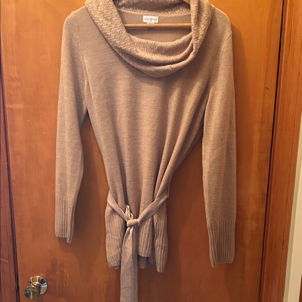 Jaclyn Smith Tan Cowl Neck Sweater
